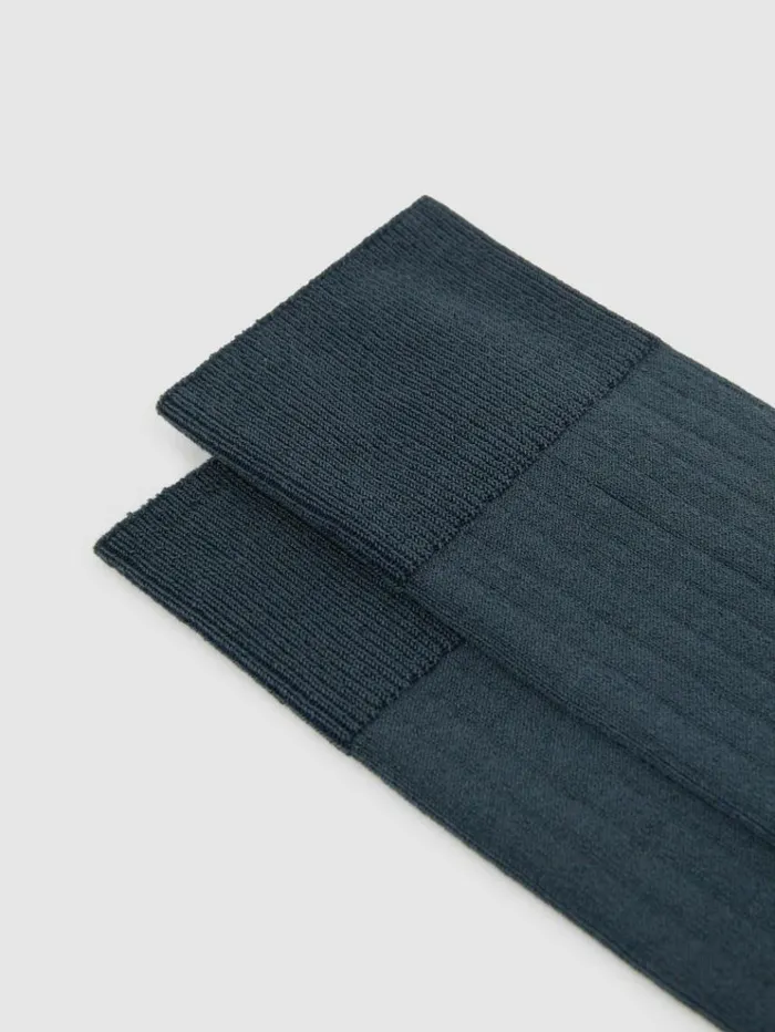 REISS Socks and Underwear Men Ribbed Socks Airforce Blue