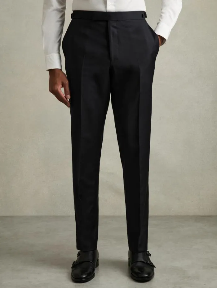 REISS Suits and Tailoring Men Modern SlimFit Wool Suit Trousers Navy