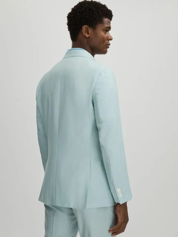 REISS Suits and Tailoring Men Oscar Jacobson Wool Double Breasted Blazer Blue