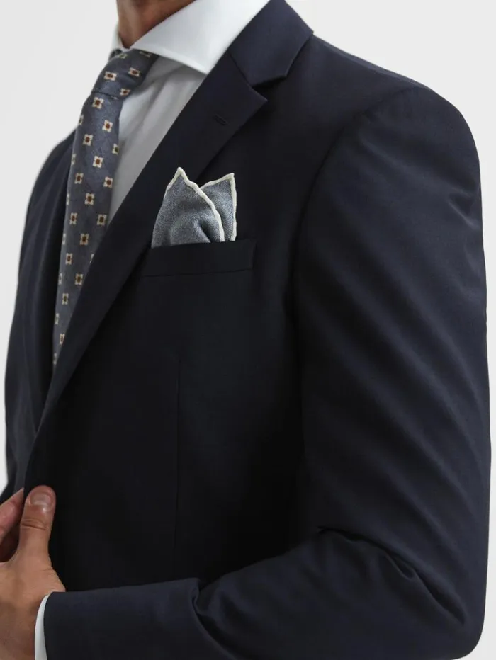 REISS Suits and Tailoring Men Slim Fit Single Breasted Wool Blazer Navy