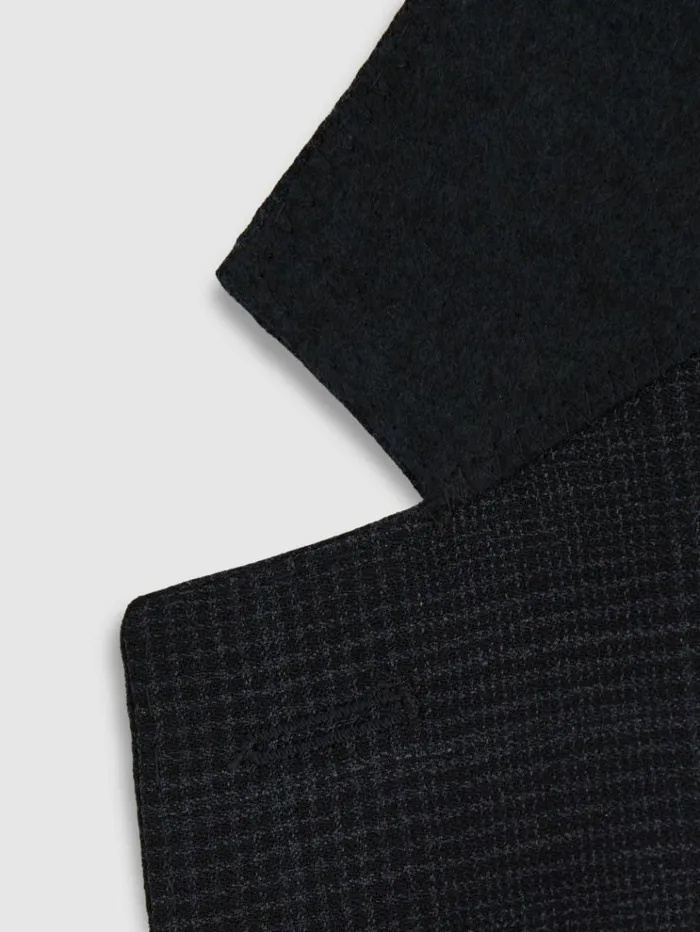 REISS Suits and Tailoring Men Wool Blend Prince Of Wales Check Single Breasted Blazer Navy