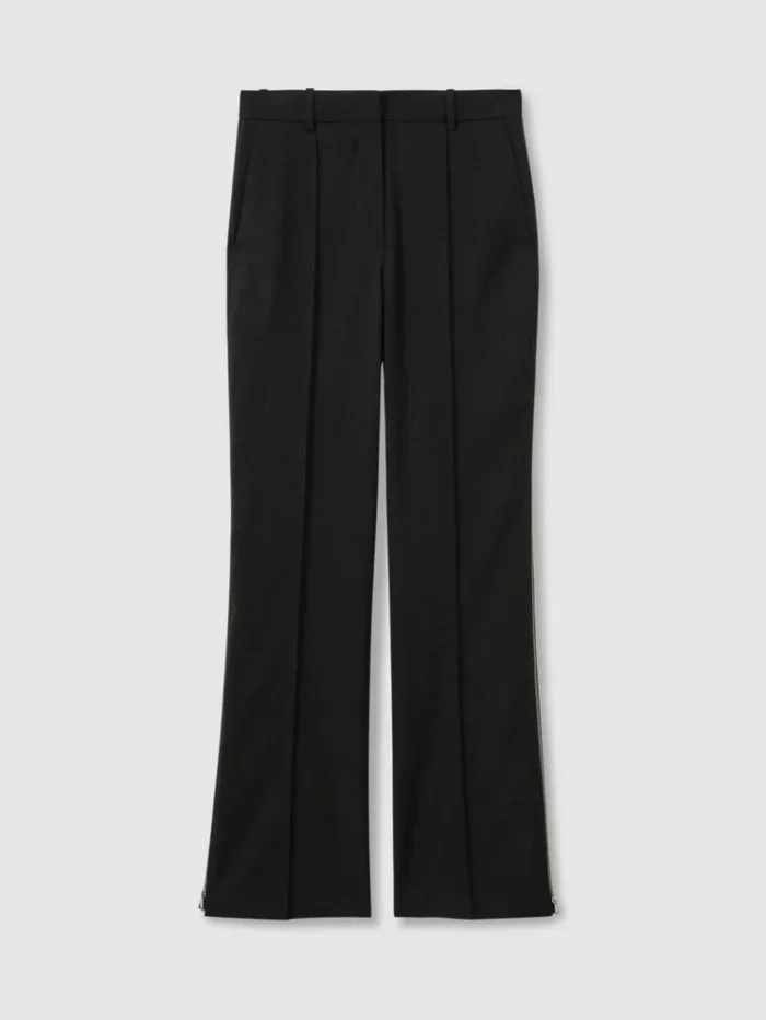 REISS Suits and Tailoring Women Atelier Virgin Wool ZippedOutseam Trousers Black