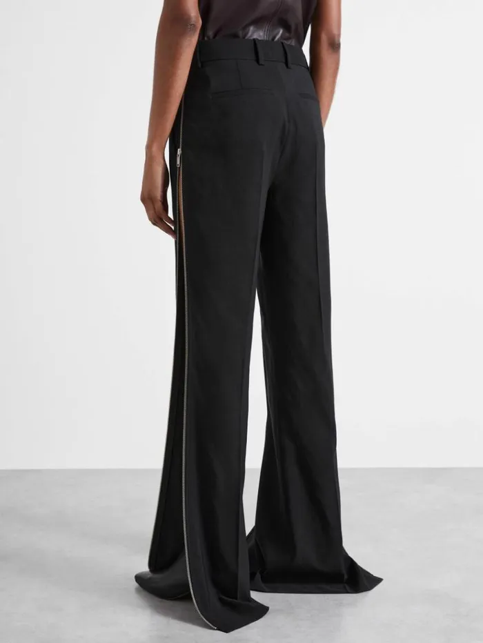 REISS Suits and Tailoring Women Atelier Virgin Wool ZippedOutseam Trousers Black
