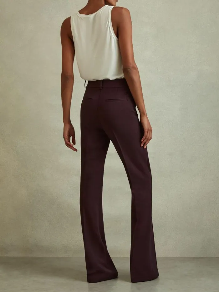 REISS Suits and Tailoring Women Flared Suit Trousers Berry