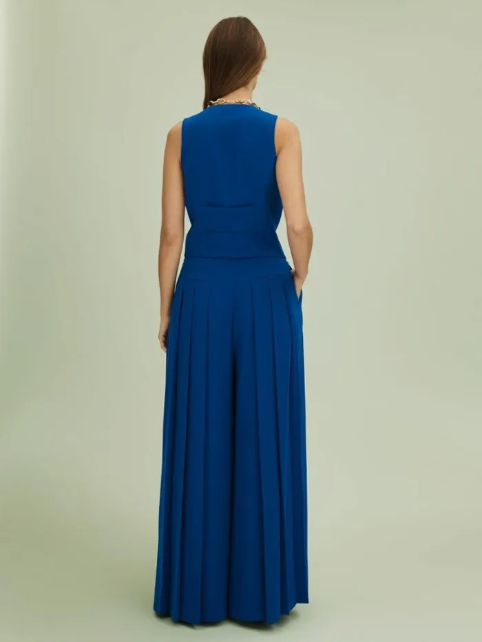REISS Suits and Tailoring Women Florere Pleated Wide Leg Trousers Bright Blue