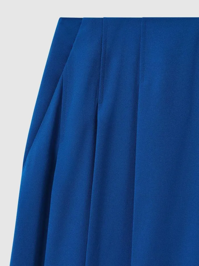 REISS Suits and Tailoring Women Florere Pleated Wide Leg Trousers Bright Blue