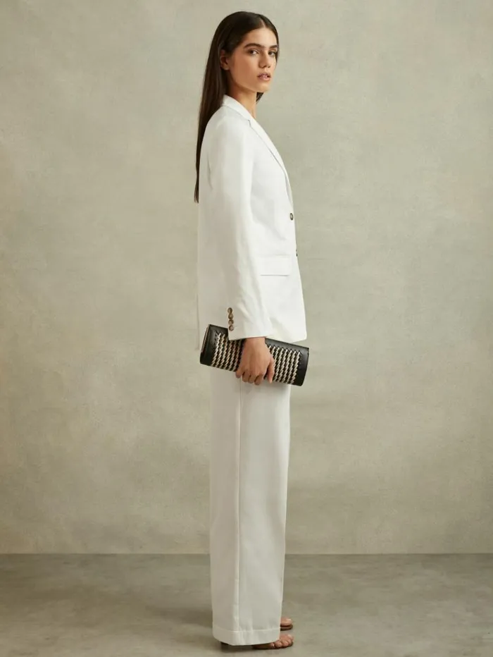 REISS Suits and Tailoring Women Tailored Single Breasted Suit Blazer White