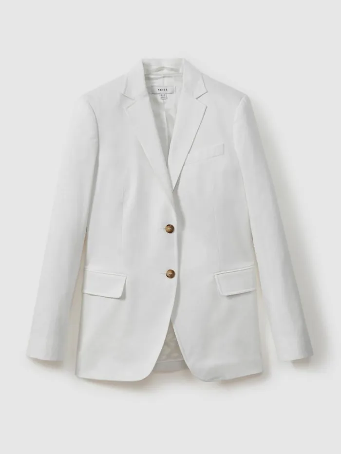 REISS Suits and Tailoring Women Tailored Single Breasted Suit Blazer White