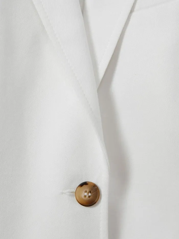REISS Suits and Tailoring Women Tailored Single Breasted Suit Blazer White
