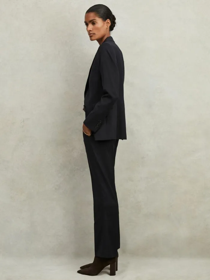 REISS Suits and Tailoring Women WoolBlend Single Breasted Suit Blazer Navy