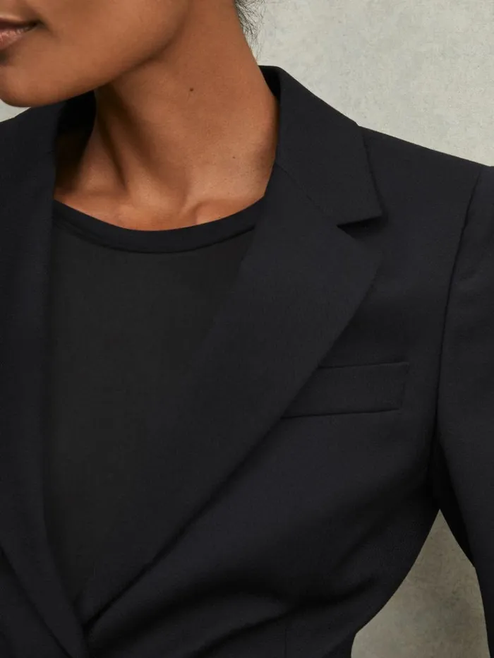 REISS Suits and Tailoring Women WoolBlend Single Breasted Suit Blazer Navy