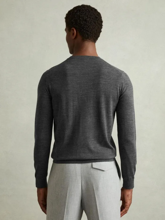 REISS Sweaters Men Pack Of Two Merino Wool Jumpers Derby Grey Marl