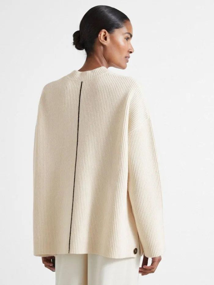 REISS Sweaters Women Atelier Buttoned Wool And Cashmere Jumper Ivory