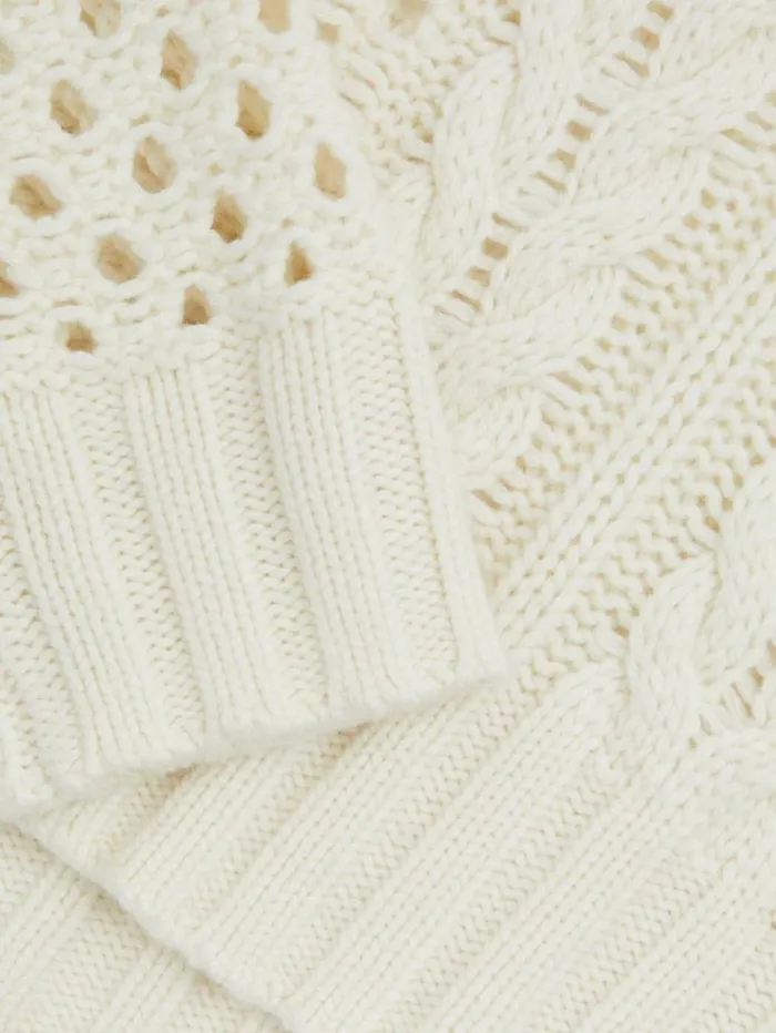 REISS Sweaters Women Cable Knit Jumper With Wool And Cashmere Ivory