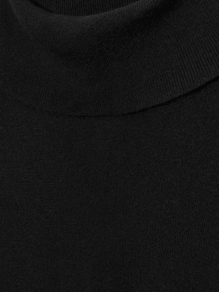 REISS Sweaters Women Merino Wool Roll Neck Jumper Black