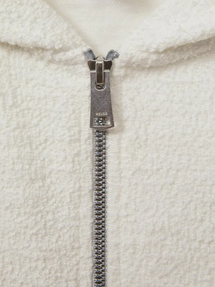REISS Sweats and Hoodies Children Cotton Blend Boucle Hoodie And Joggers Set Cream