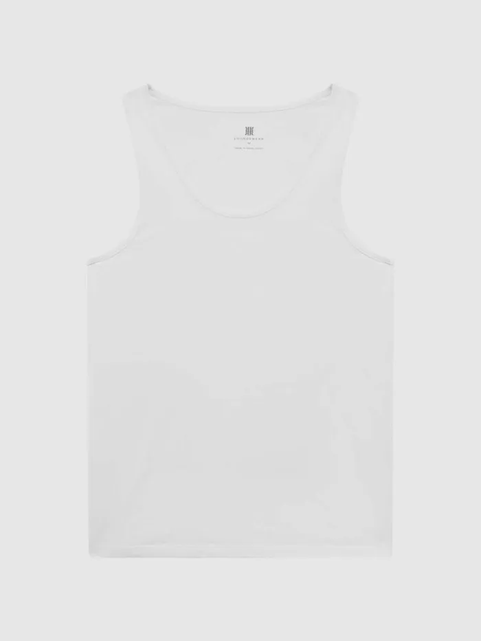 REISS Sweats Hoodies and Joggers Men Cotton Stretch Vest White