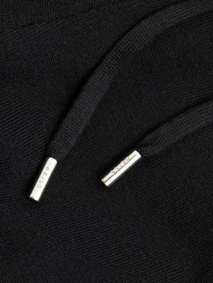 REISS Sweats Hoodies and Joggers Men Merino Wool Blend Drawstring Joggers Navy