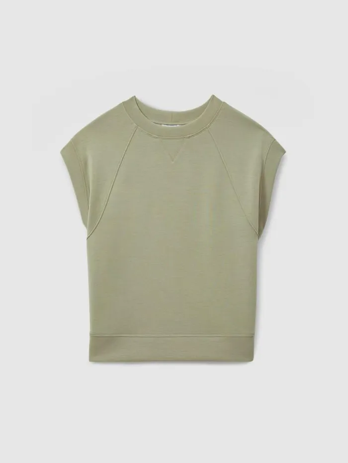 REISS Sweats Hoodies and Joggers Women Modal Blend CoOrd Sweat Top Sage