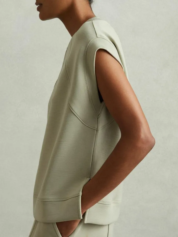 REISS Sweats Hoodies and Joggers Women Modal Blend CoOrd Sweat Top Sage