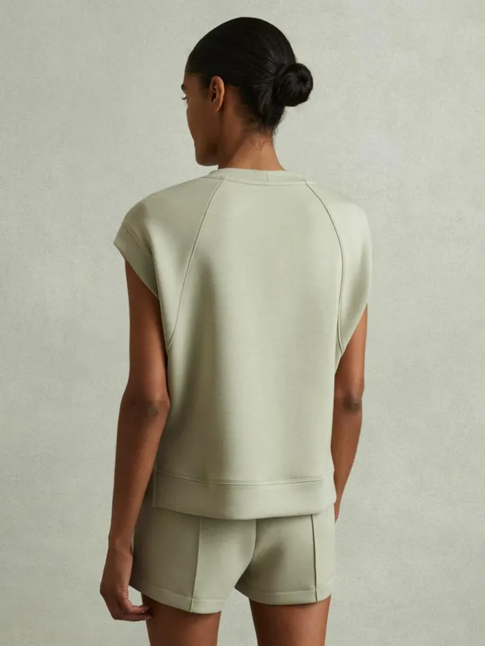REISS Sweats Hoodies and Joggers Women Modal Blend CoOrd Sweat Top Sage