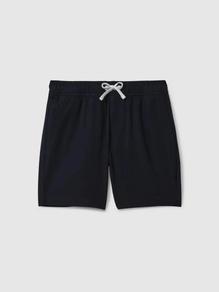 REISS Swimwear Children Plain Drawstring Waist Swim Shorts Navy