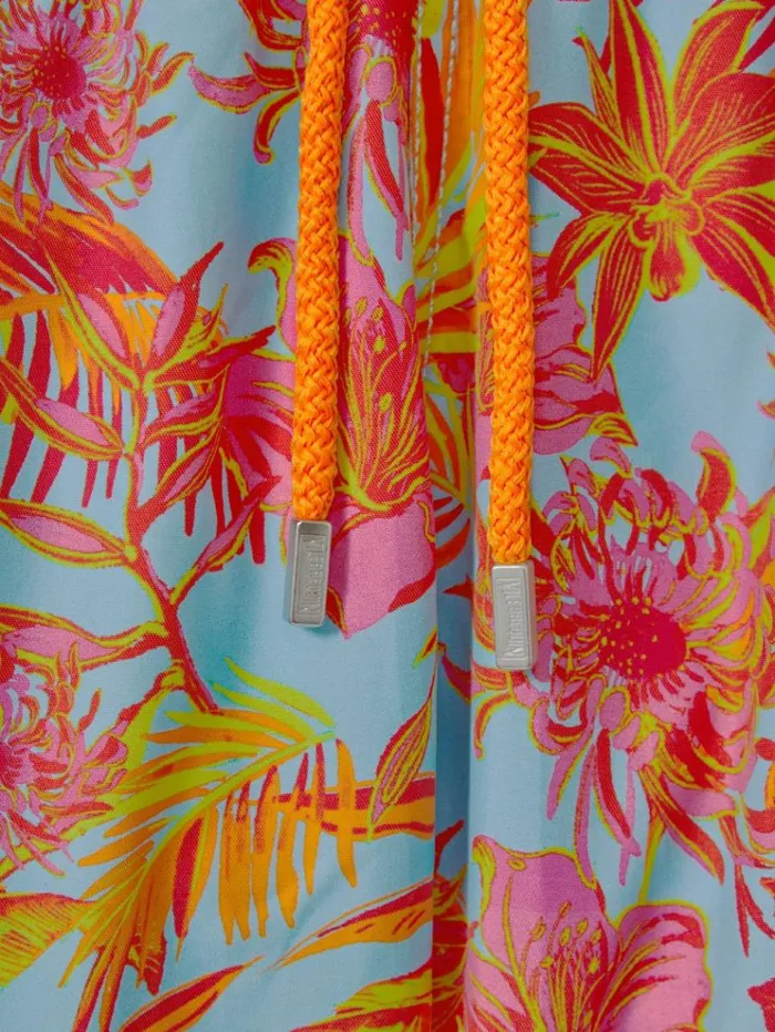 REISS Swimwear Children Vilebrequin Tropical Print Swim Shorts Santorin Orange