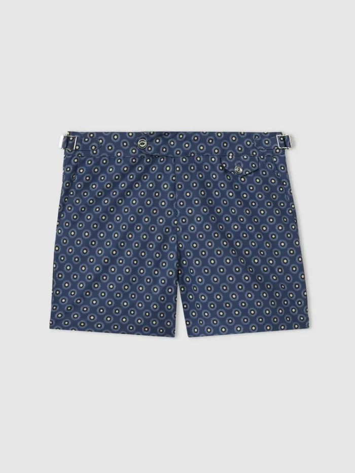 REISS Swimwear Men Hemingsworth IkatPrint Swim Shorts Blue