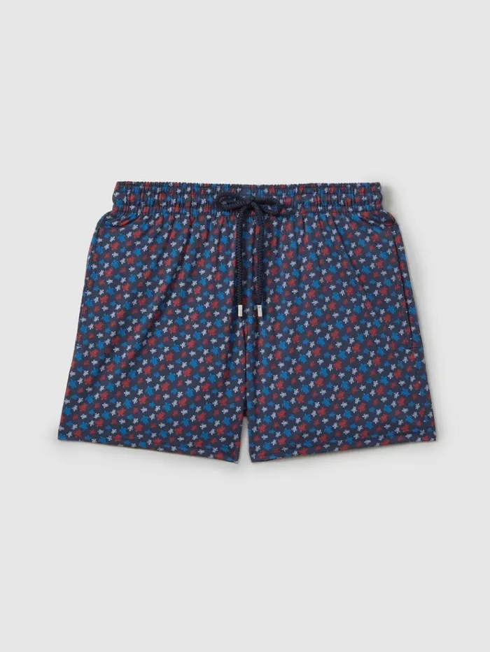 REISS Swimwear Men Vilebrequin Turtle Print Swim Shorts Bleu Marine