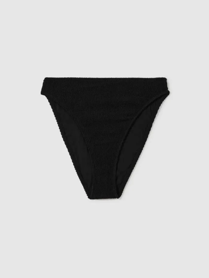REISS Swimwear Women Good American Always Fits Textured Scoop Neck Bikini Top Black