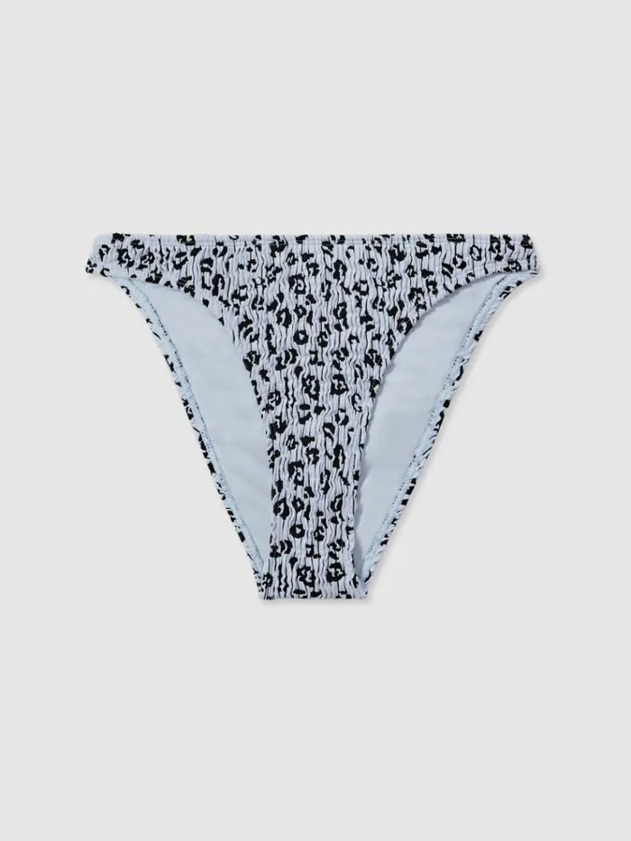 REISS Swimwear Women Good American Textured Leopard Print Bikini Bottoms Blue Print REISS Swimwear Women Good American Textured Leopard Print Bikini Bottoms Blue Print