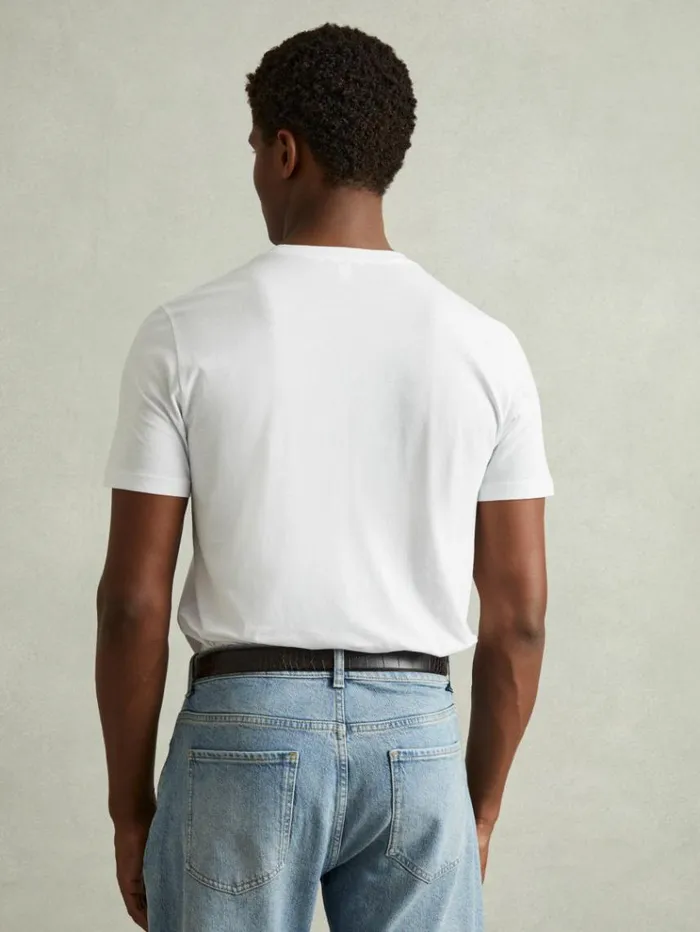 REISS TShirts Men Crew Neck TShirts 3 Pack Camelpistachiowhite