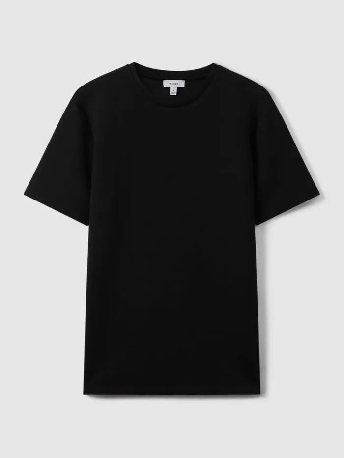 REISS TShirts Men Interlock Jersey Crew Neck TShirt Black