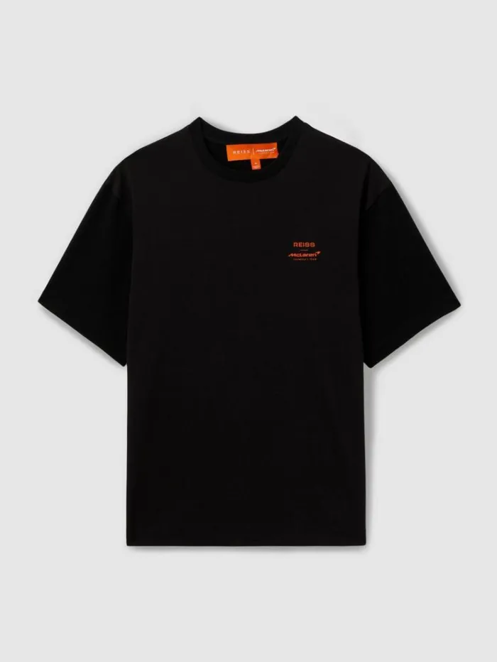 REISS TShirts Men McLaren F1 Cotton Printed Crew Neck TShirt Black