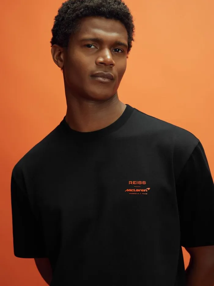 REISS TShirts Men McLaren F1 Cotton Printed Crew Neck TShirt Black