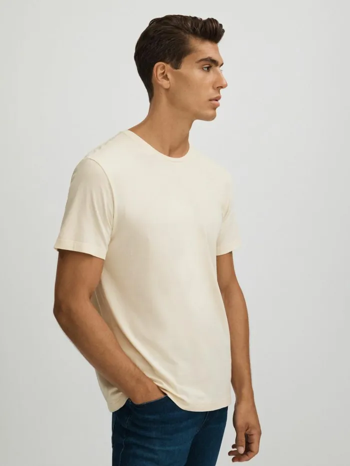 REISS TShirts Men Paige Crew Neck TShirt Ceramic