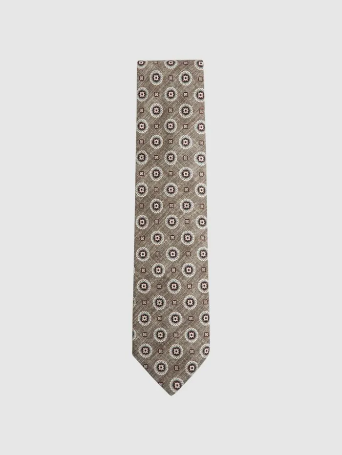 REISS Ties and Pocket Squares Men Printed Tie Grey