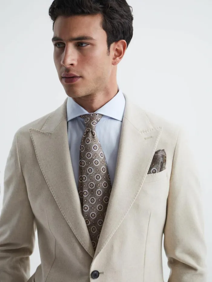 REISS Ties and Pocket Squares Men Printed Tie Grey