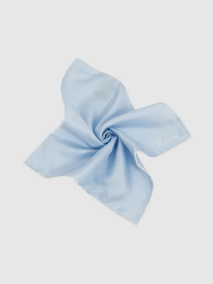 REISS Ties and Pocket Squares Men Silk Pocket Square Light Blue