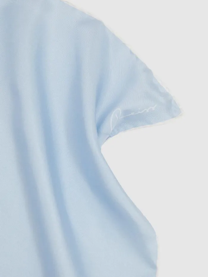REISS Ties and Pocket Squares Men Silk Pocket Square Light Blue