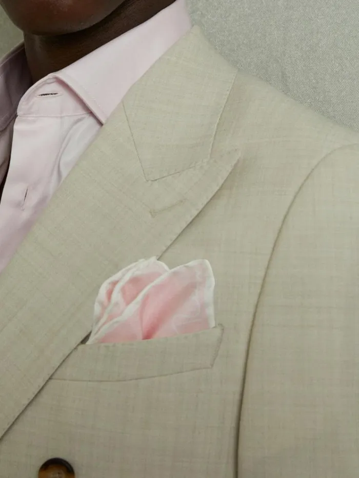 REISS Ties and Pocket Squares Men Silk Polka Dot Pocket Square Light Pink