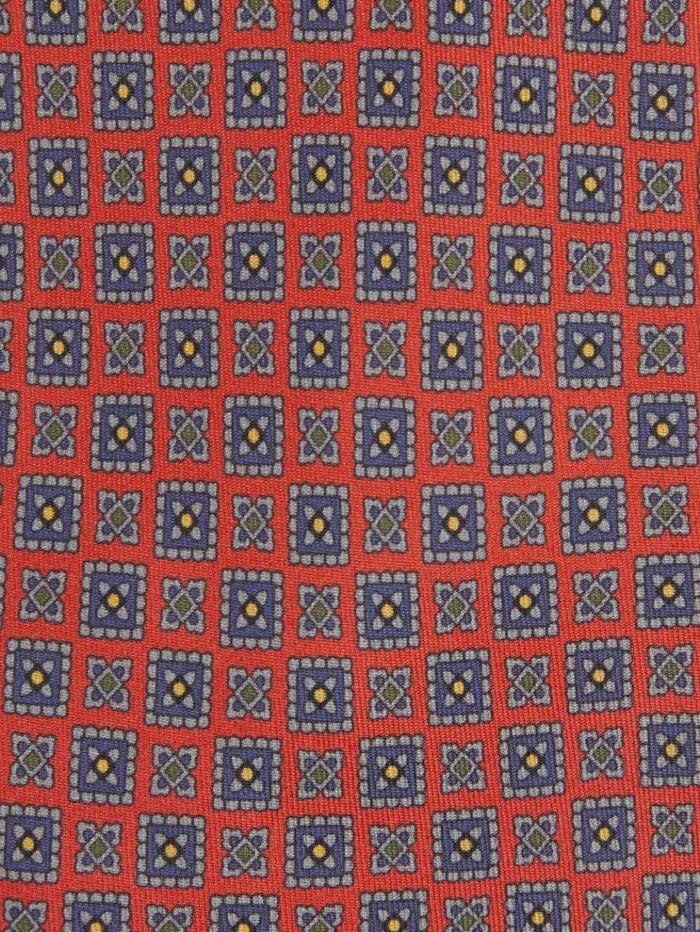 REISS Ties and Pocket Squares Men Silk Square Floral Tie Bright Orange