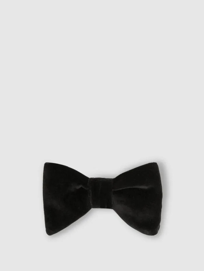 REISS Ties and Pocket Squares Men Velvet Bow Tie Black