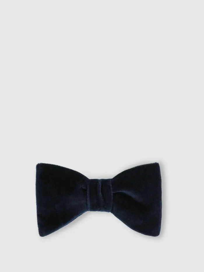 REISS Ties and Pocket Squares Men Velvet Bow Tie Navy