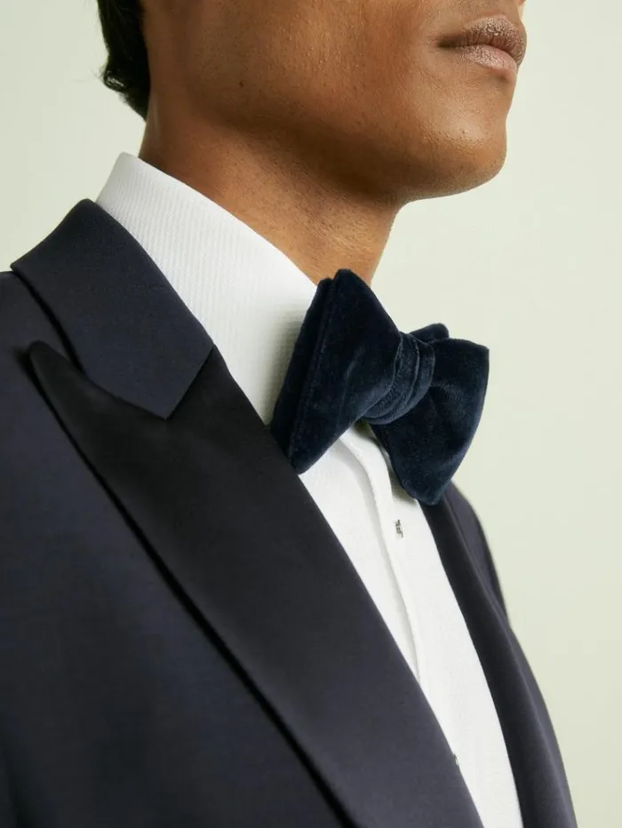 REISS Ties and Pocket Squares Men Velvet Bow Tie Navy