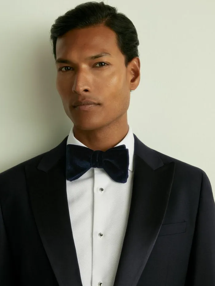 REISS Ties and Pocket Squares Men Velvet Bow Tie Navy