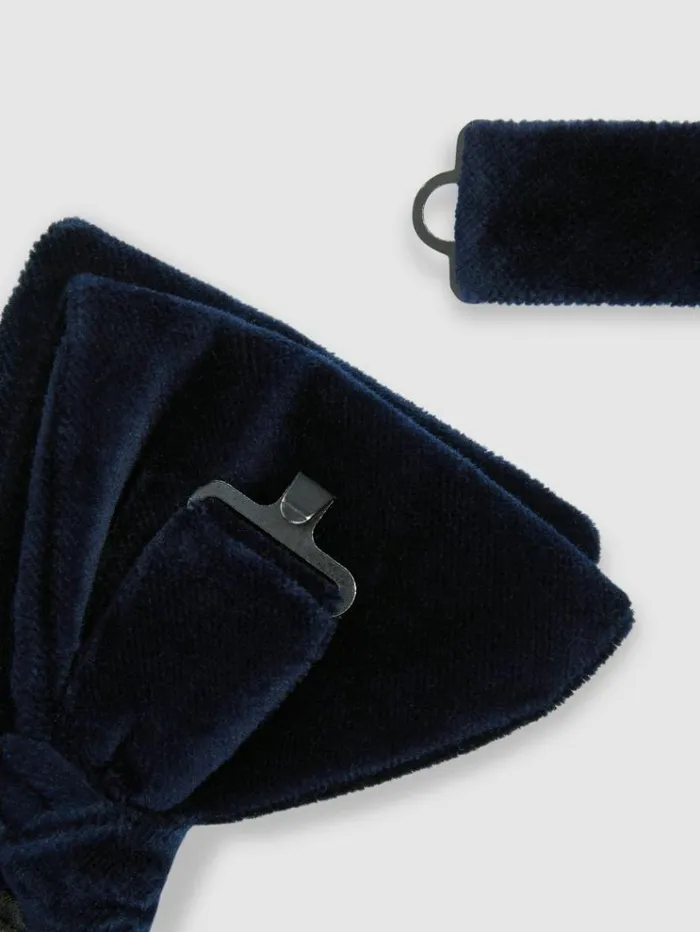 REISS Ties and Pocket Squares Men Velvet Bow Tie Navy