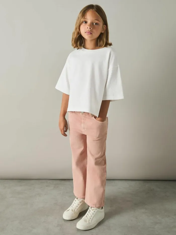 REISS Tops and TShirts Children Oversized Cotton Crew Neck TShirt Ivory