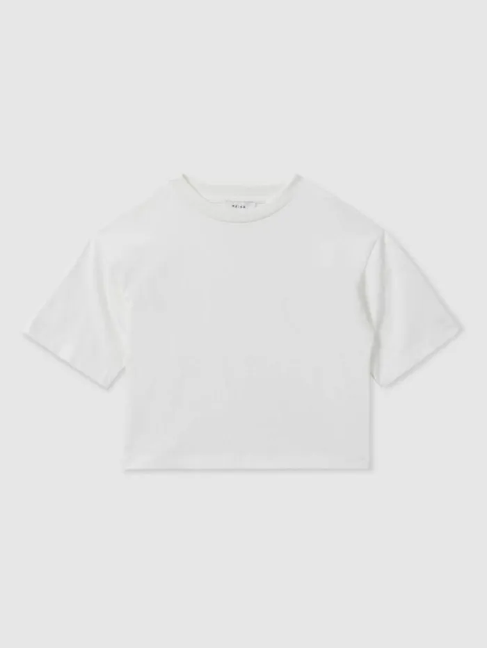 REISS Tops and TShirts Children Oversized Cotton Crew Neck TShirt Ivory
