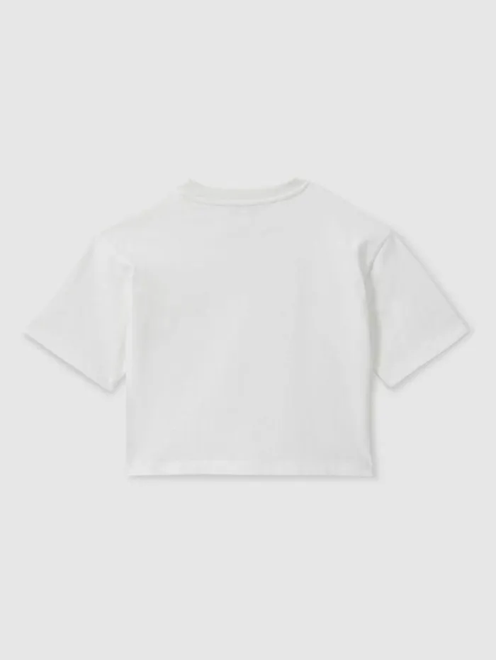 REISS Tops and TShirts Children Oversized Cotton Crew Neck TShirt Ivory